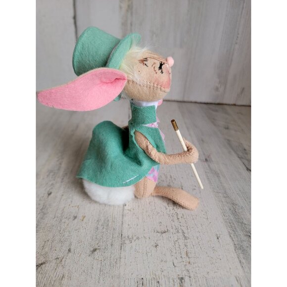 Annalee Easter bunny green hat rabbit vintage home decor plush - Picture 6 of 6